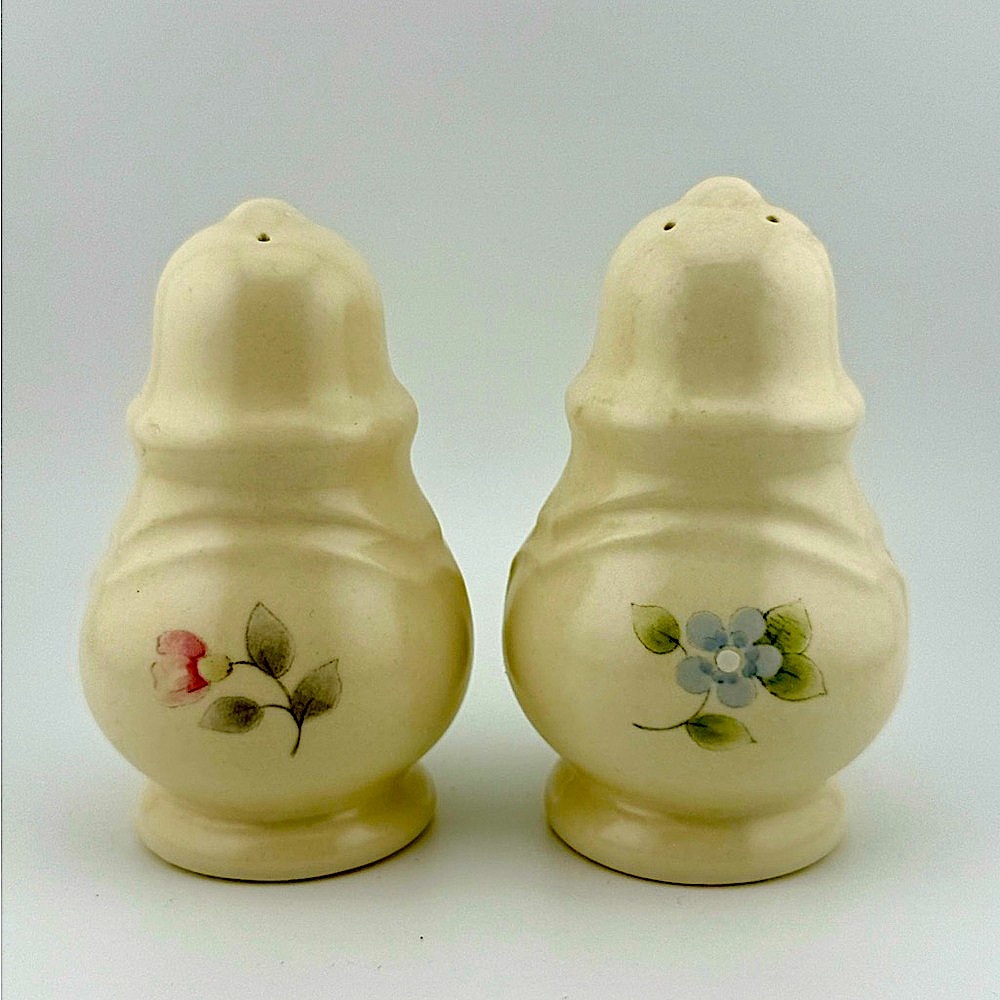 Vintage,  Perennials Salt and Pepper Set, Tea Rose Collection by Pfaltzgraff NIB